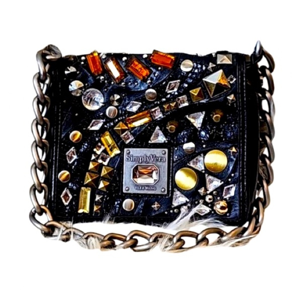 ‼️SOLD‼️SIMPLY VERA WANG LEATHER RHINESTONE PURSE
